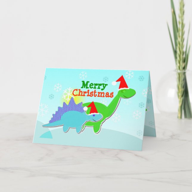 God jul Dinosaurs-kort Helgkort (Framsida)