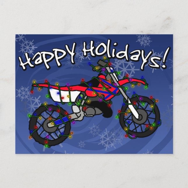 God Jul Dirt Bike Helg Vykort (Framsida)