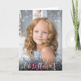God jul Ditt foto med Festive Sparkles Helgkort