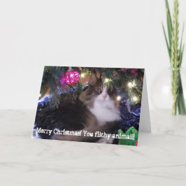 God jul ditt smutsiga djur, bara katt helgkort