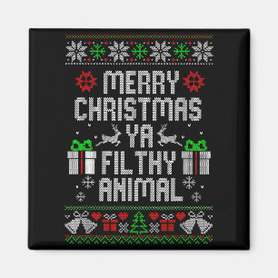 God Jul Djur Smutsiga Ya Xmas Pyjamas Magnet
