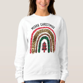 God jul - djurets utskrift - regnbåge t shirt