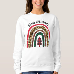 God jul - djurets utskrift - regnbåge t shirt