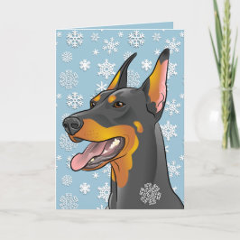 God jul Doberman Hund Anpassade Card Helgkort