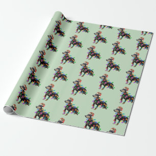 God jul Doberman Hund i Santa's Hat Presentpapper