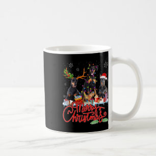 God jul Doberman Pinscher Hundar Santa Reind Kaffemugg