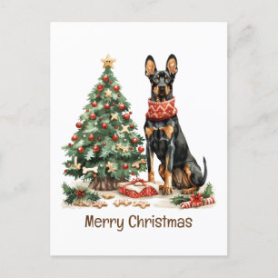 God jul Dobermann Hundar Helg Vykort