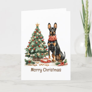 God jul Dobermann Hundar Helgkort