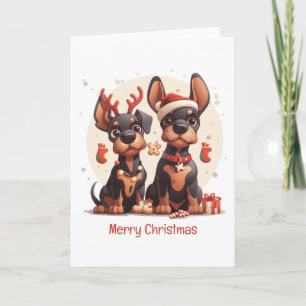 God Jul Dobermann Hundar Helgkort