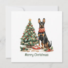 God jul Dobermann Hundar Julkort