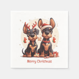 God jul Dobermann Hundar Pappersservett