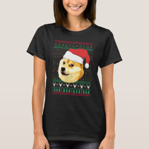 God jul Doge Meme Shiba Inu Santa Funny Ugly Swe T Shirt