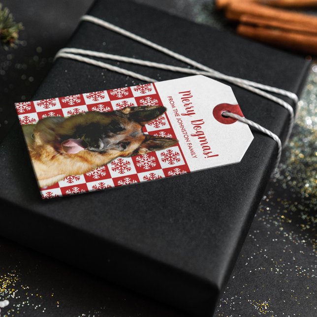 God jul Dogmas German Shepherd Hund Presentetikett (Skapare uppladdad)