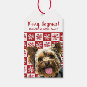 God jul Dogmas Yorkie Terrier Yorkshire Presentetikett