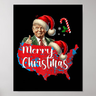 God jul Donald Trump Red Coverage Karta Julafton Poster