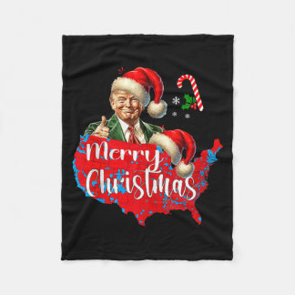 God Jul Donald Trump Röd täckningskarta Xmas Fleecefilt