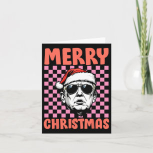 God jul Donald Trump Santa Checkered Holid Kort