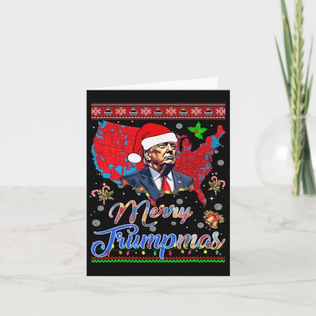 God jul Donald Trump Santa Family Julafton Kort (Framsida)