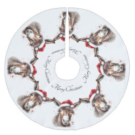 God Jul Donkey, anpassningsbar Julgransmatta Borstad Polyester