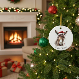 God Jul Donkey, anpassningsbar Julgransprydnad Keramik
