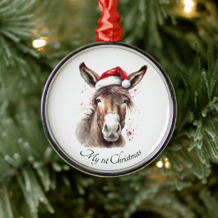 God Jul Donkey, anpassningsbar Julgransprydnad Metall