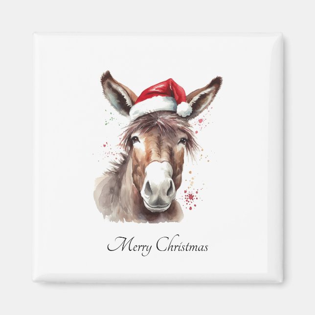God Jul Donkey, anpassningsbar Magnet (Framsidan)
