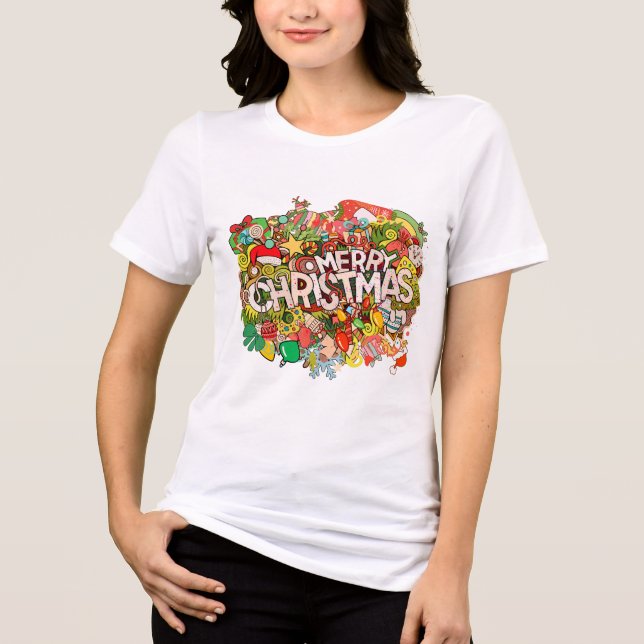God jul Doodle Extravaganza T Shirt (Framsida)
