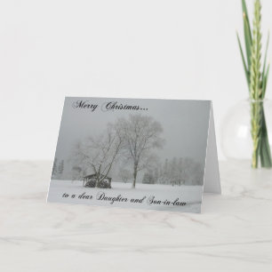 God jul/dotter och svärson/scen helgkort