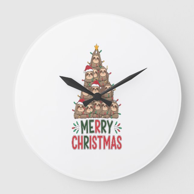 God Jul Dov Träd Stor Klocka (Framsida)