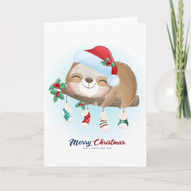 God Jul Dovdjur Kort (Framsida)