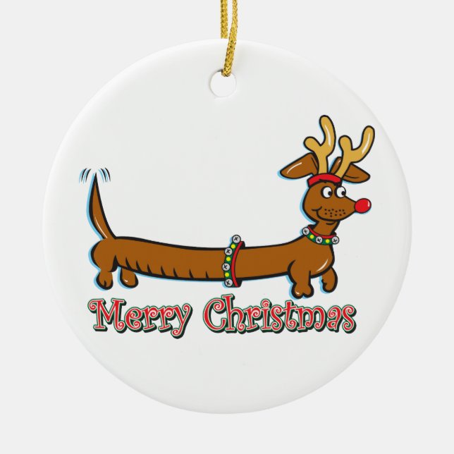 God jul Doxie Julgransprydnad Keramik (Framsidan)