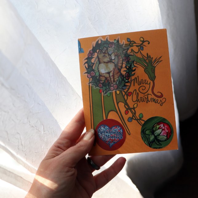 God jul Dragon Geek Helgdagars Helg Vykort (Skapare uppladdad)