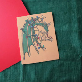 God jul Dragon Geek Helgdagars Vykort