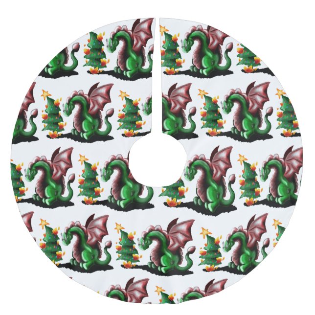 God jul Dragon Julgransmatta Borstad Polyester (Framsidan)