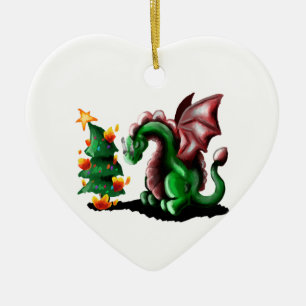 God jul Dragon Julgransprydnad Keramik