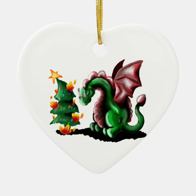God jul Dragon Julgransprydnad Keramik (Framsidan)