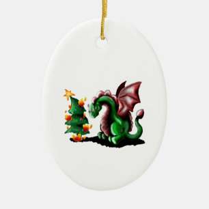 God jul Dragon Julgransprydnad Keramik