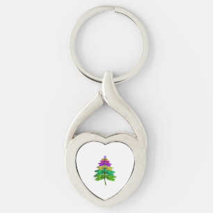 God jul Dragonfly Julgran T Shirt Twisted Heart Silverfärgad Nyckelring