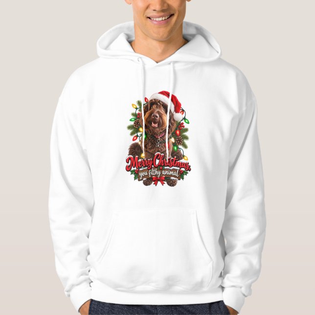 God Jul Du Smutsiga Djur Hoodie (Framsida)