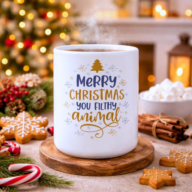 God Jul Du Smutsiga Djur Kaffemugg (Skapare uppladdad)