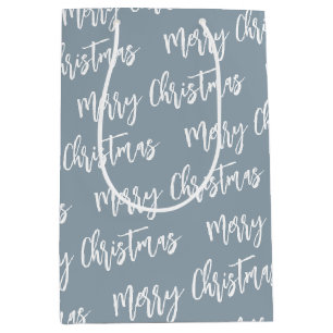 God jul Dusty Blue Elegant Script Mönster
