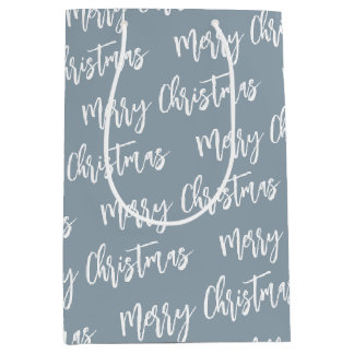 God jul Dusty Blue Elegant Script Mönster