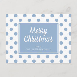 God jul Dusty Blue Polka dots Vykort