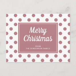 God Jul Dusty Rose Rosa Prickig Damm Vykort