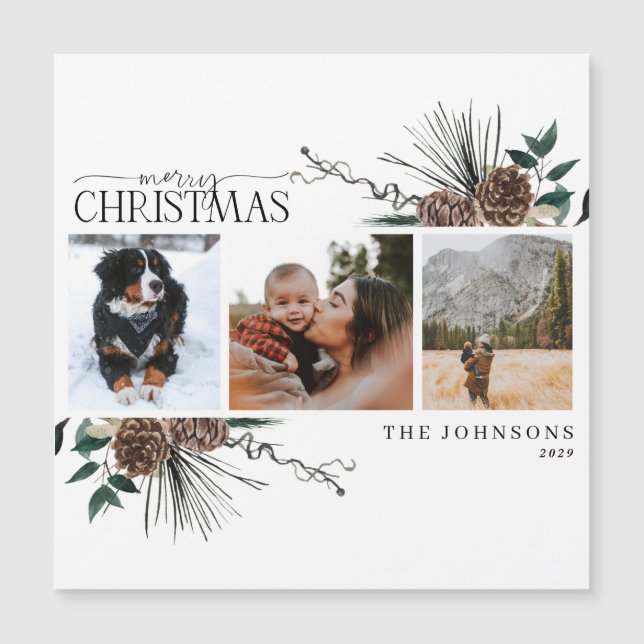 God jul Dusty Winter Helgdag Card Magnet (Framsida)