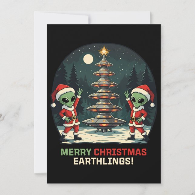 God jul, Earthlings! Julkort (Framsida)