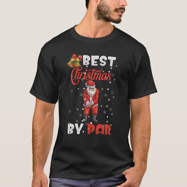 God jul efter Par Funny Jultomten Golf P T Shirt (Framsida)