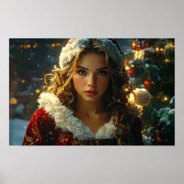 GOD JUL efter Santa Girl Poster (Framsidan)