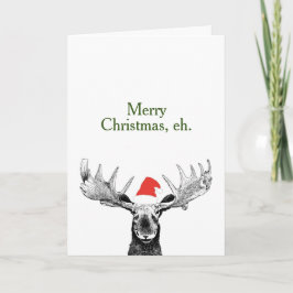 God jul Eh Canadian Moose Stocking Cap Helgkort