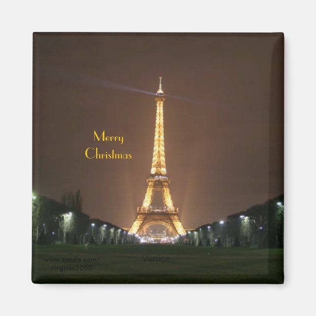 God jul - Eiffel Torn Magnet (Framsidan)